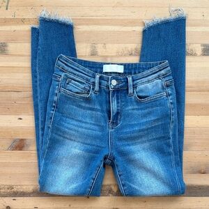 Vervet Blue Women’s Distressed Ankle Skinny Jeans, Size 24 Waist